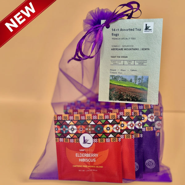LEAFBERRI Assorted 14 ct Tea Satchets Gift Bag