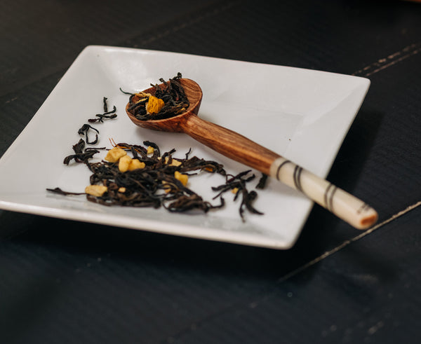 Handmade Striped Bone Handle Wooden Spoon (Qty 1)