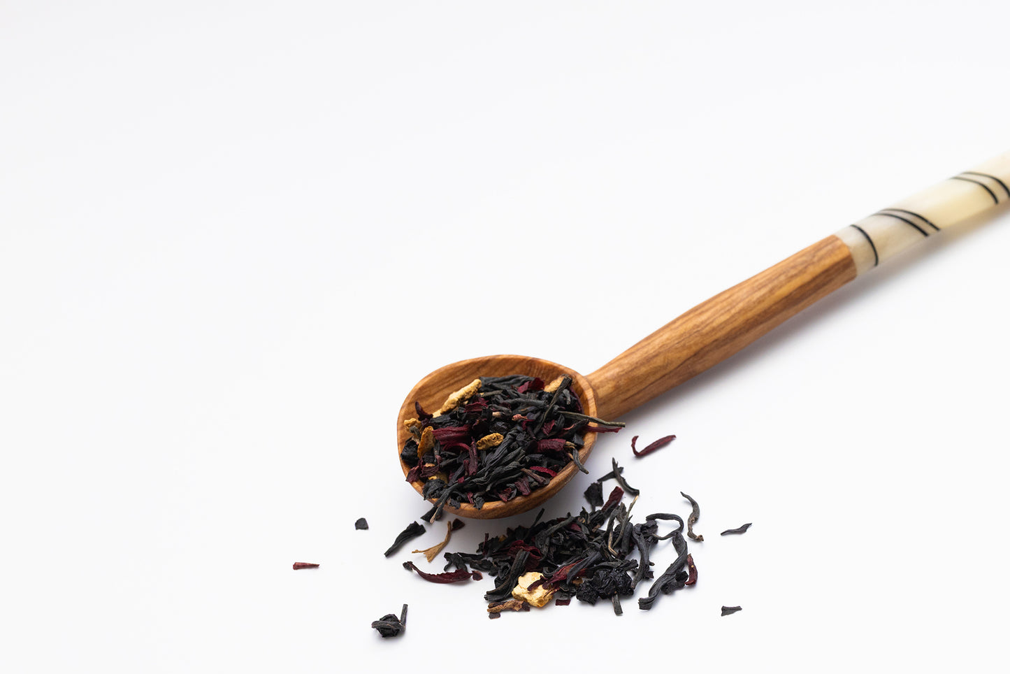 Handmade Striped Bone Handle Wooden Spoon (Qty 1)