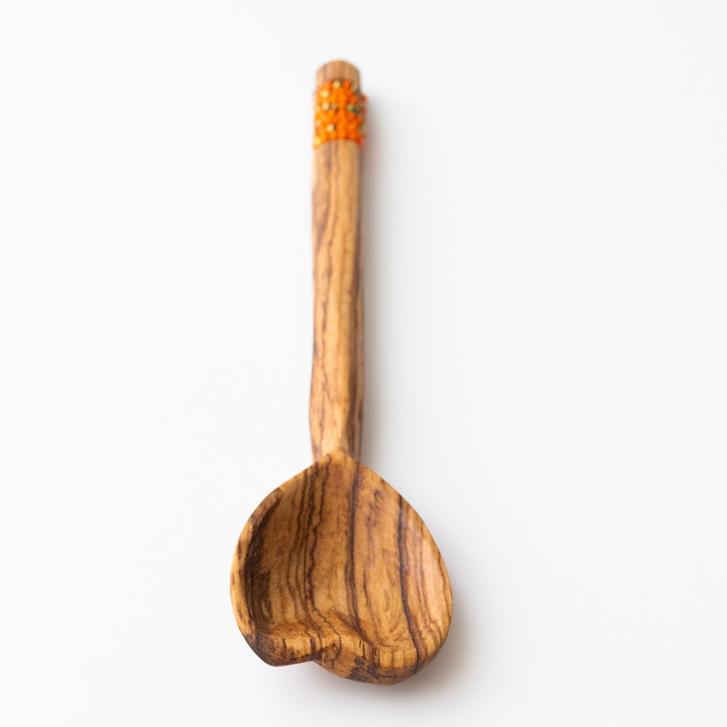 Handmade  Heart Shaped Spoon with Beaded Handle (Qty1)