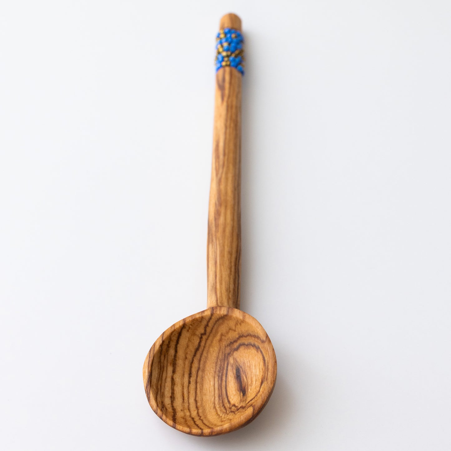 Handmade Round Spoon with Beaded Handle ( Qty 1)