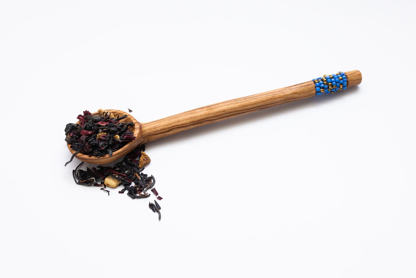 Handmade Round Spoon with Beaded Handle ( Qty 1)