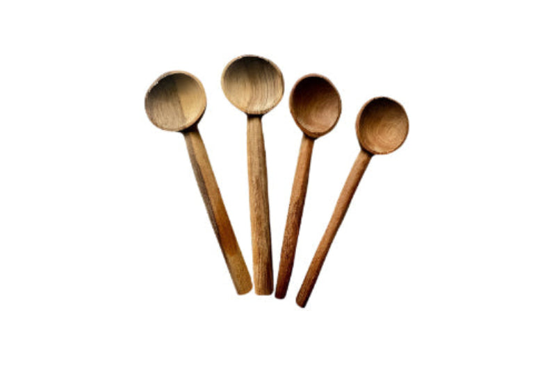 Handmade  Roundshape Plain Wooden Teaspoon (Qty 1)